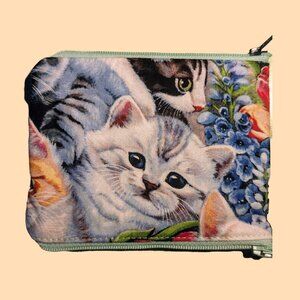 Small Kitten Pouch with Double Zipper
